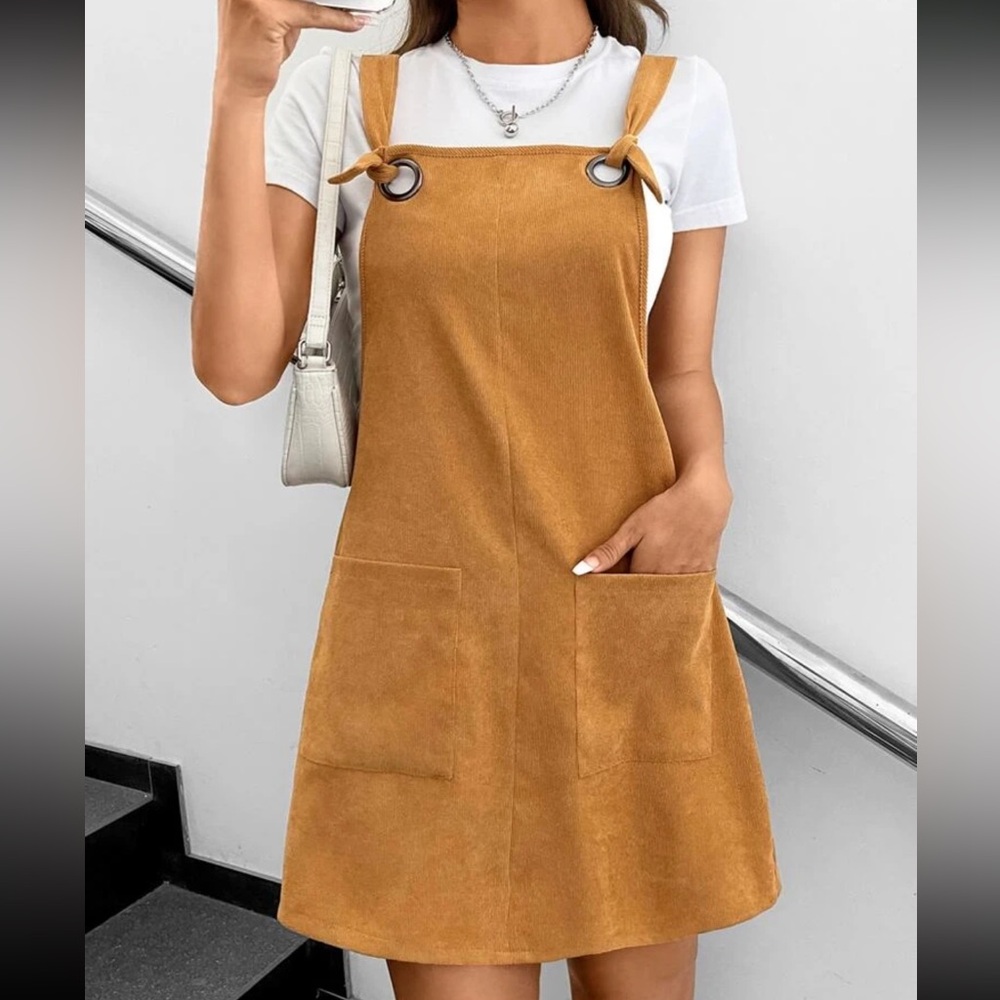 SHEIN | EZwear Patched Pocket Overall Dress | NWOT - Picture 3 of 13